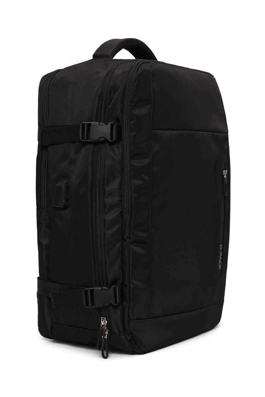 D-Pack Male Black Fabric Backpack