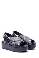 Women's Studded Detailed Wedge Heeled Sandals | Derimod