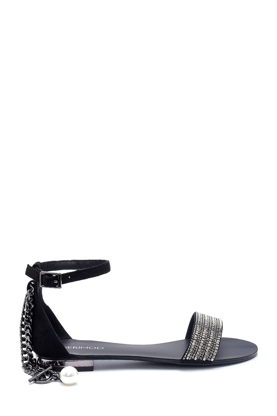 Women's Black Chain Detailed Sandals 21SFD440214 | Derimod