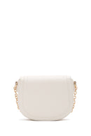 Women's Cream Long Strap Braided Mini Crossbody Bag | Derimod