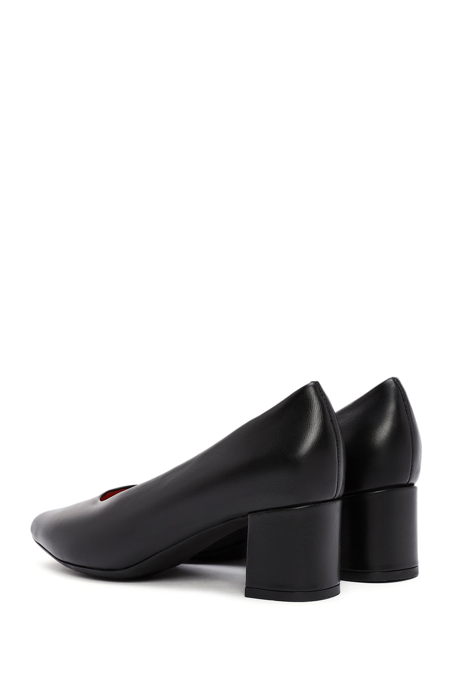 Derimod Gritti Women's Black Thick Heeled Leather Shoes