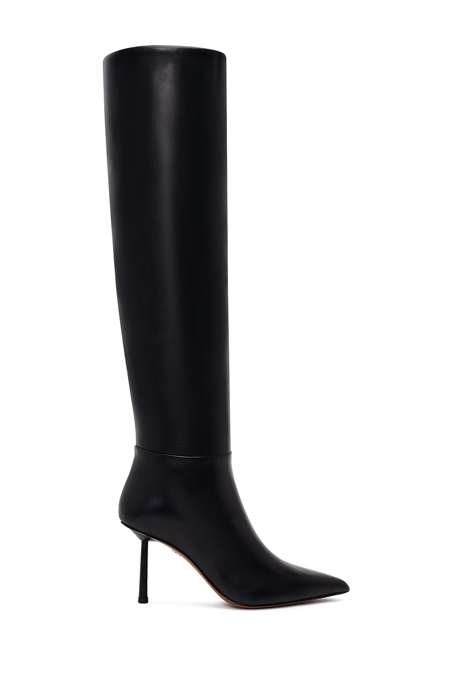 Woman Black Zip Closure Stiletto-Heel Leather Boots WF100002DV | Derimod