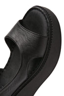 Women's Black Thick Soled Leather Comfort Sandals | Derimod