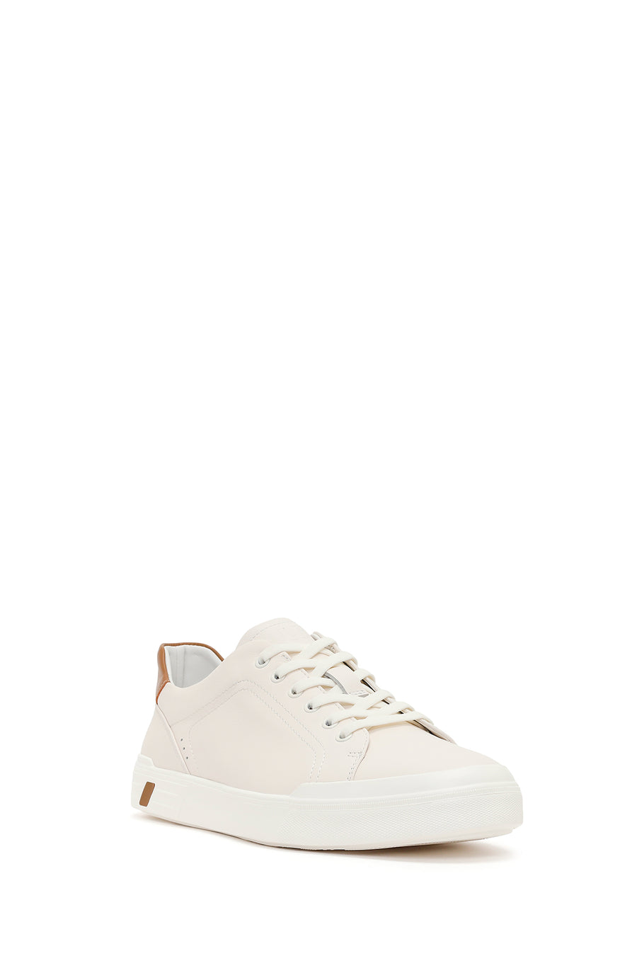 Male White Lace-Up Leather Sneaker
