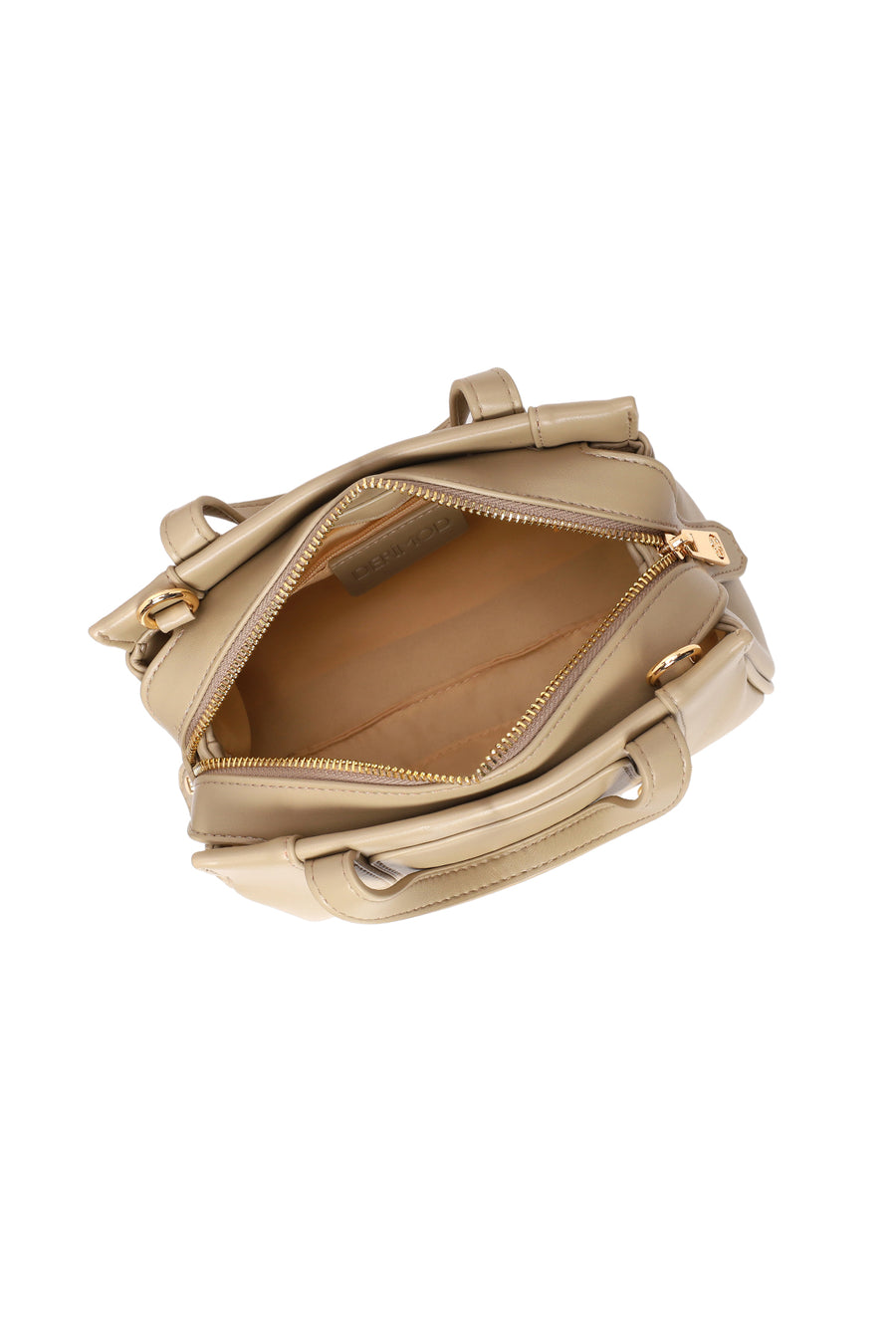 Woman Beige Long Strap Classic Shoulder Bag