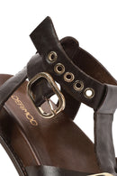 Women's Brown Ankle Strap Leather Sandals | Derimod