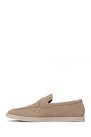 Male Beige Nubuck Leather Loafer | Derimod