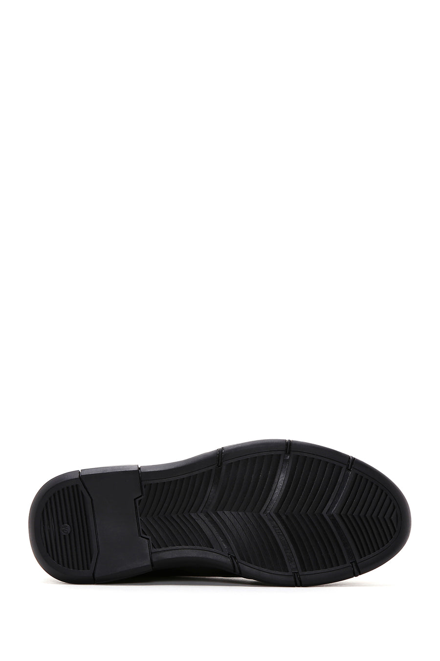 Men's Black Lace-Up Leather Casual Sneaker