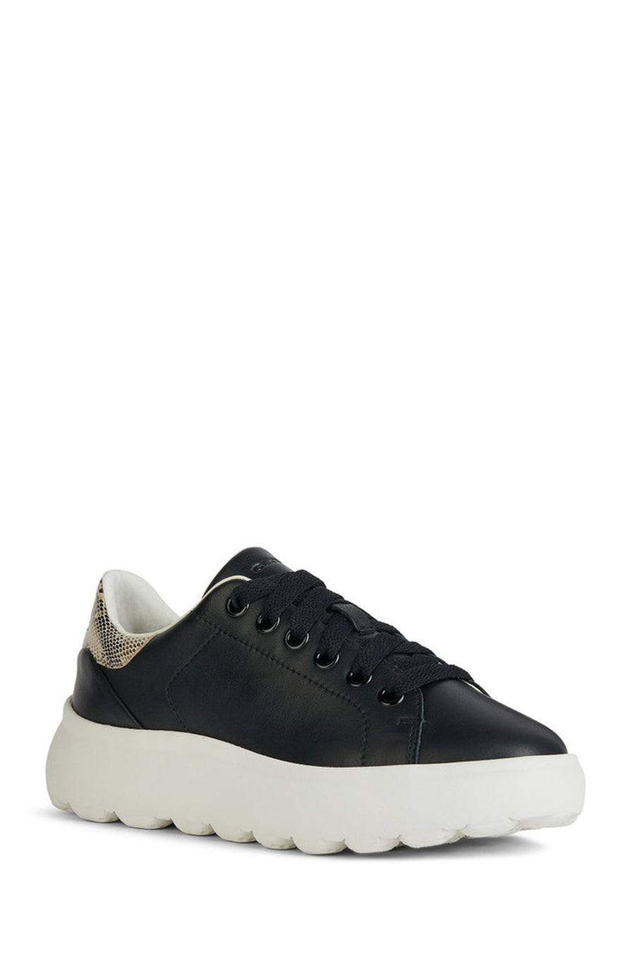 Geox Women's Black Spherica Ec4.1 Lace-up Leather Sneaker