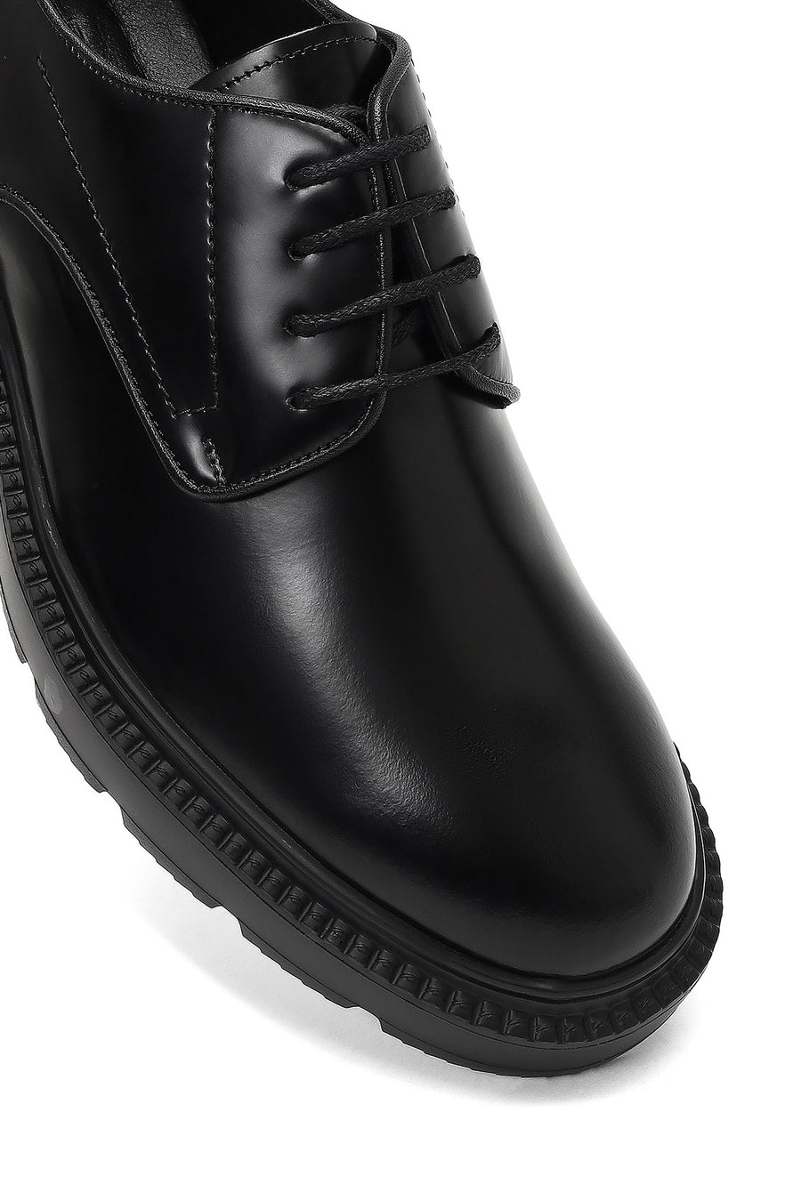 Men's Black Lace-up Leather Casual Shoes