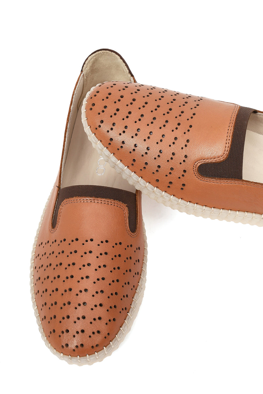 Woman Tan Leather Comfort Shoes