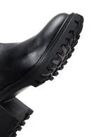 Women's Black Leather Zippered Heeled Boots | Derimod