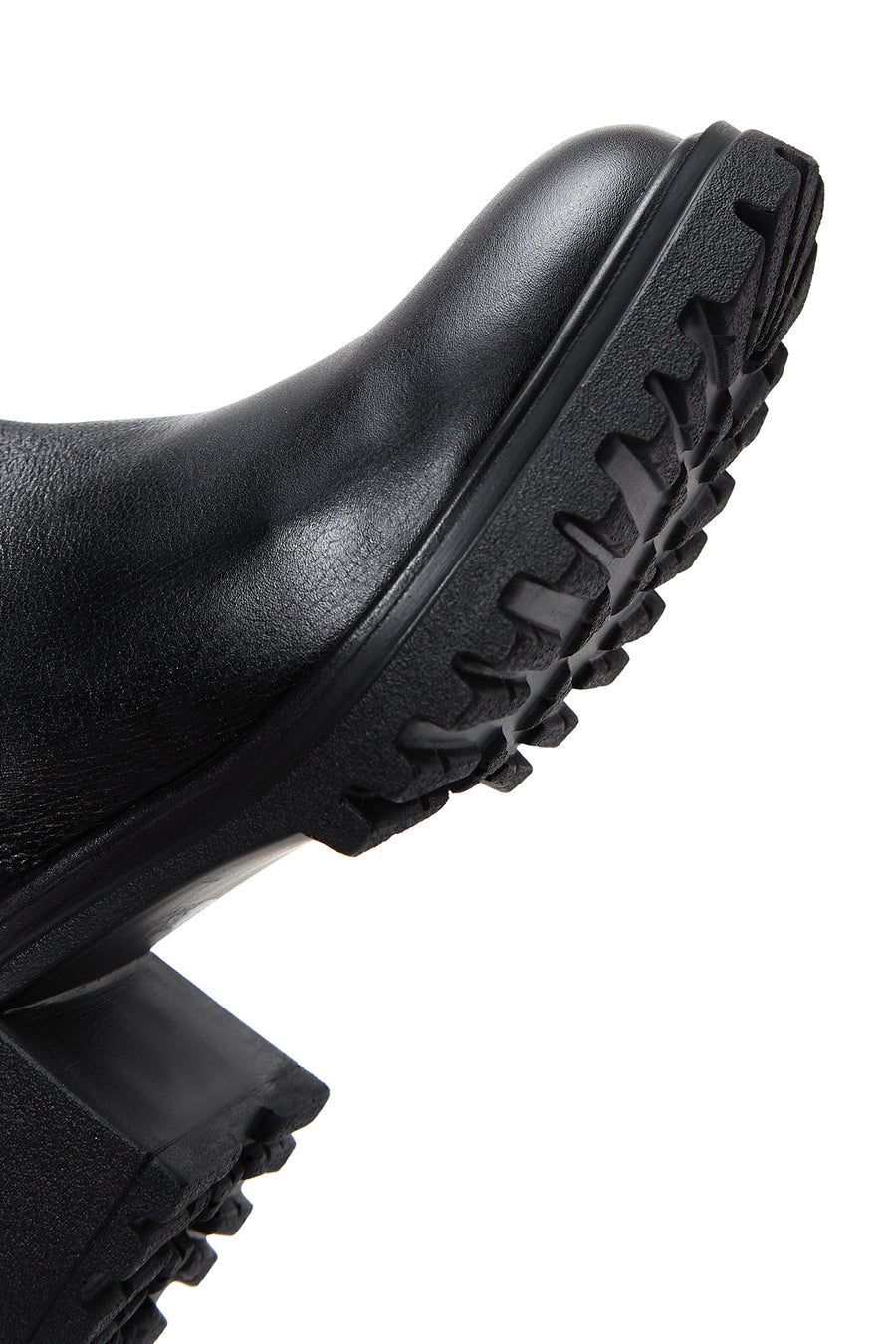 Women's Black Leather Zippered Heeled Boots