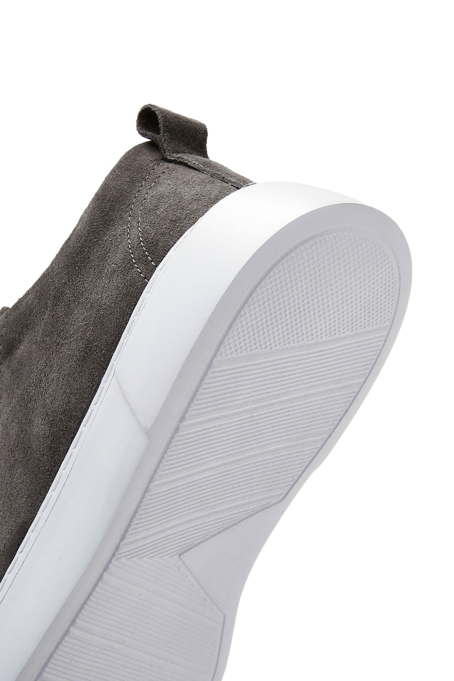 Men's Gray Lace-Up Suede Leather Sneaker