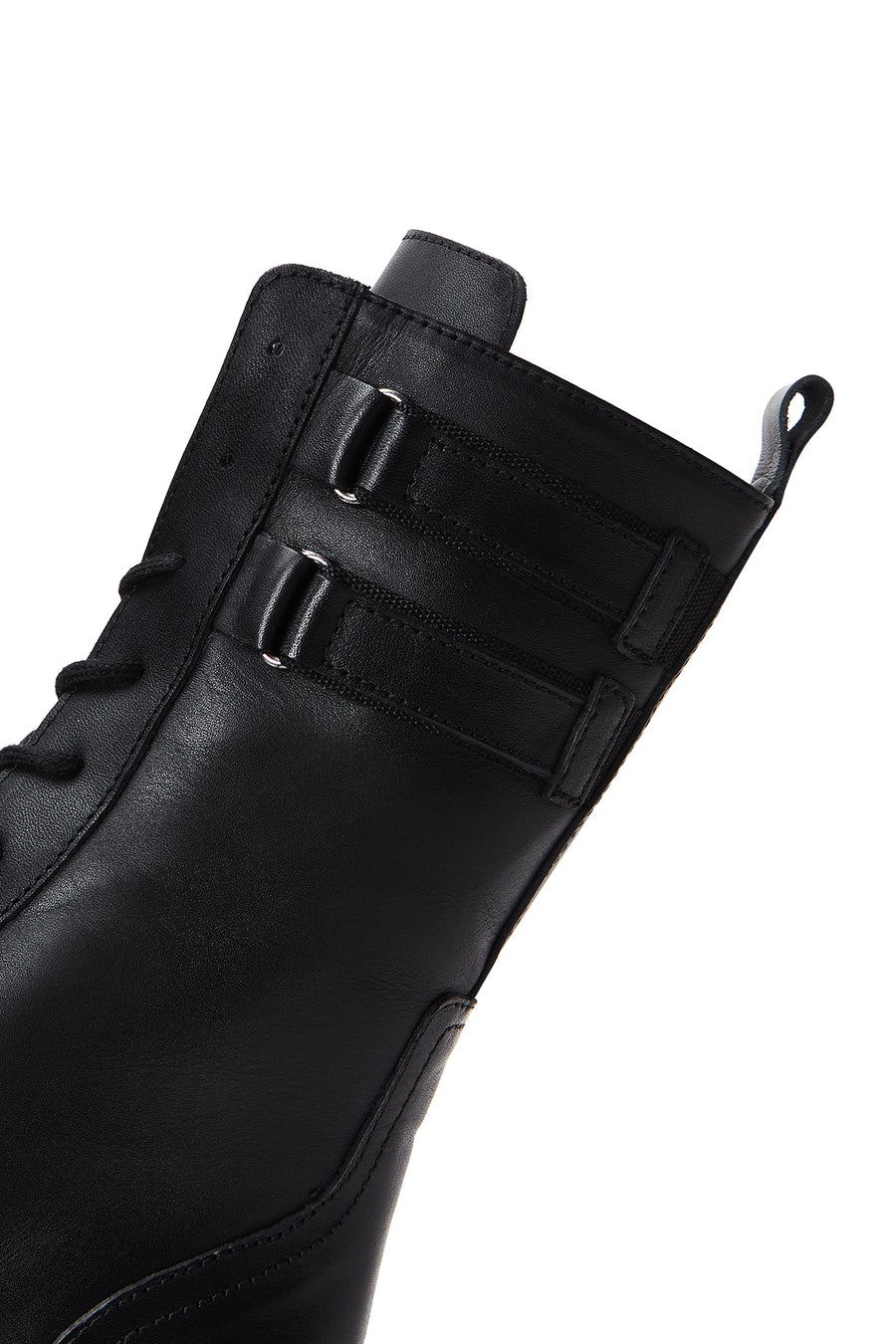 Women's Black Thick Soled Leather Boots
