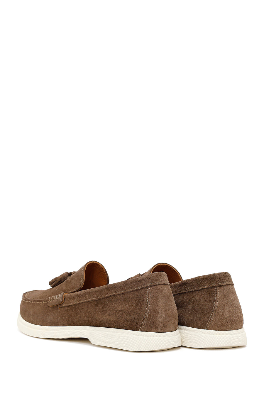 Erkek Bej Püsküllü Süet Deri Casual Loafer