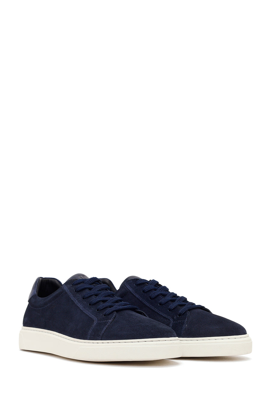 Erkek Lacivert Bağcıklı Süet Deri Sneaker