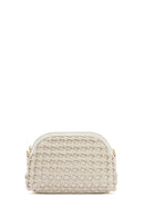 Women's Beige Knitted Patterned Long Strap Crossbody Bag | Derimod