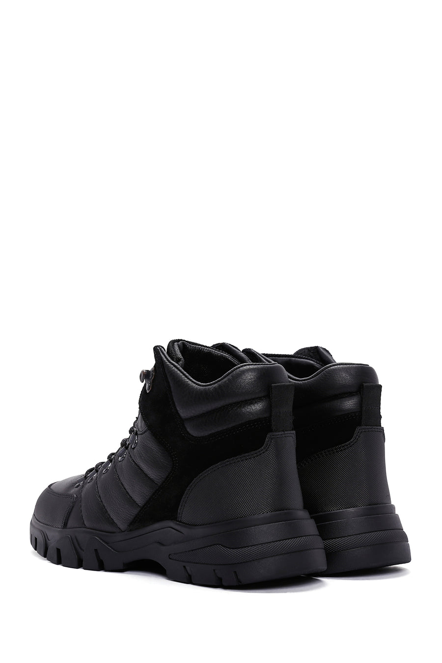 Men's Black Leather Sports Boots