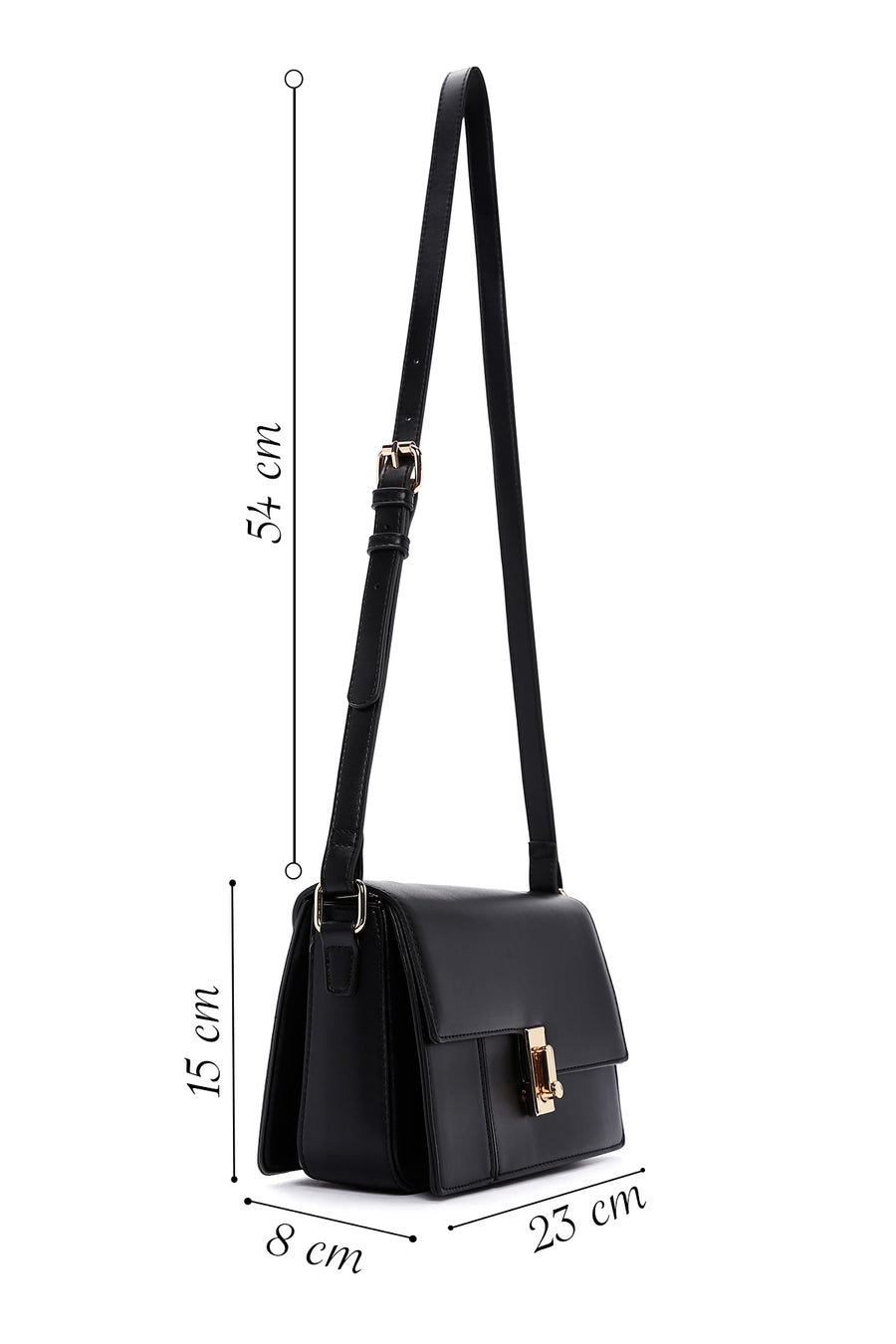 Women's Black Long Strap Crossbody Bag