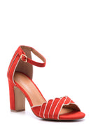 Women's Suede Ankle Strap Heeled Shoes | Derimod