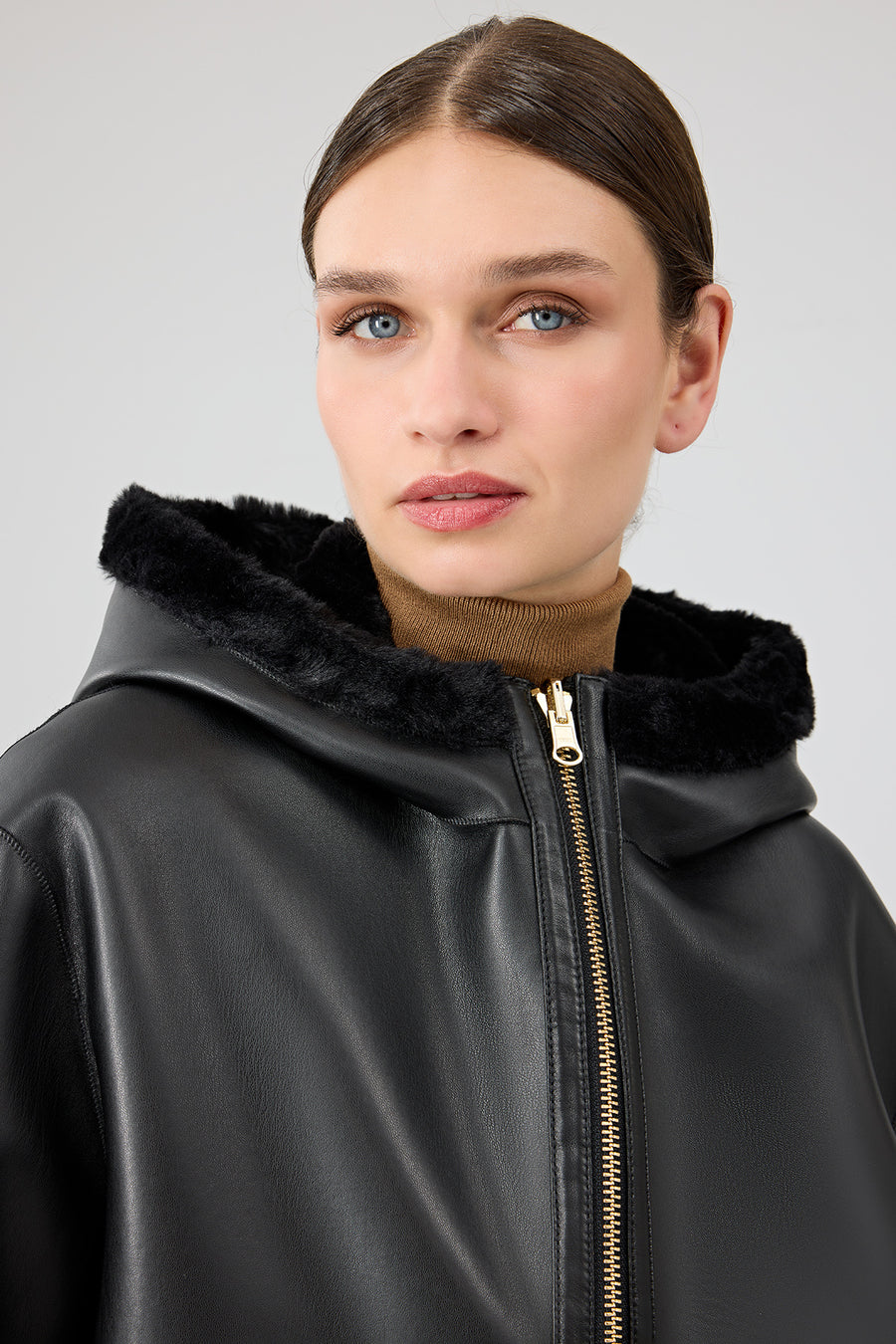 Gardena Women's Black Double-Sided Teddy Coat