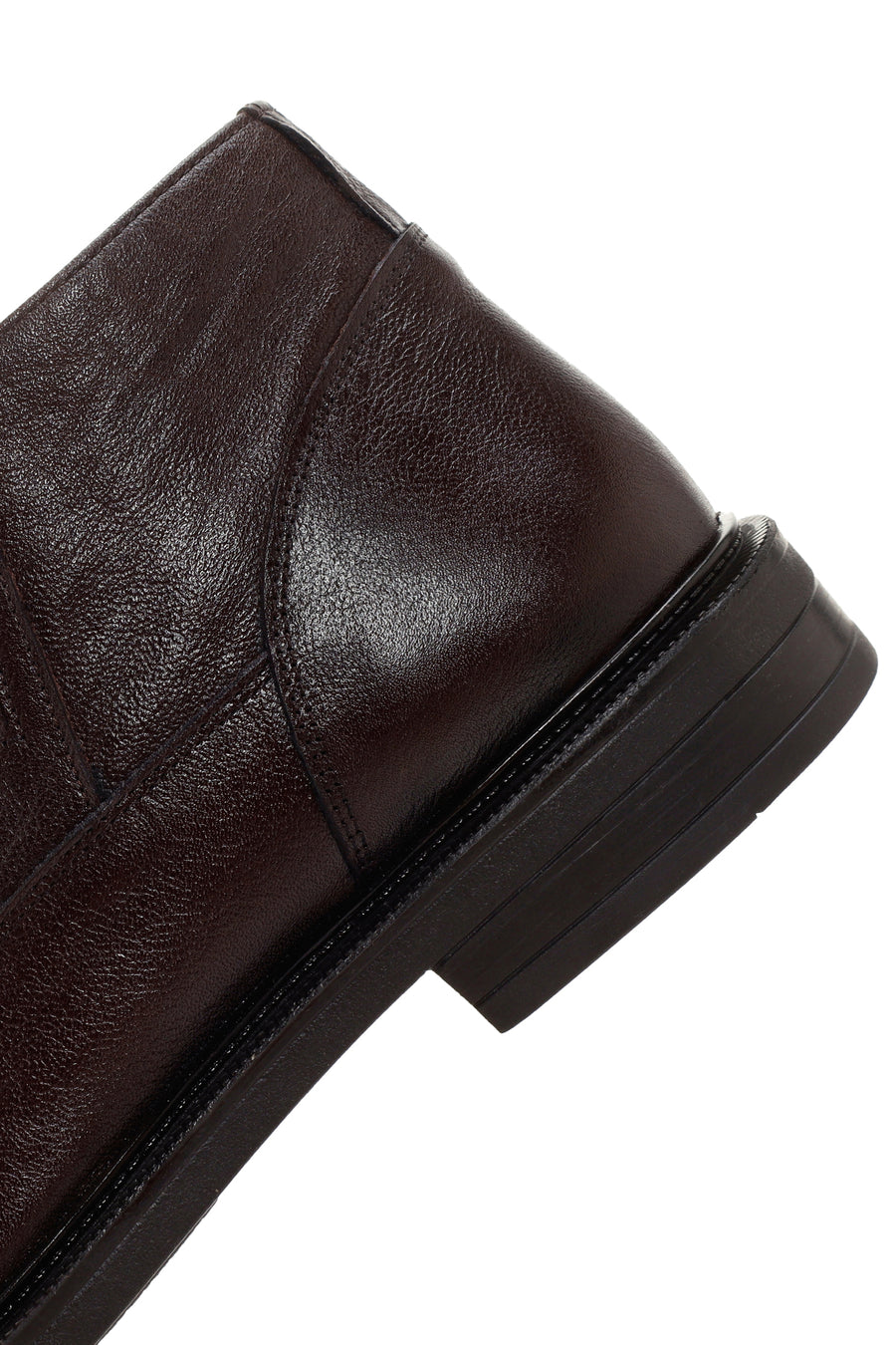 Men's Brown Leather Zippered Casual Boots