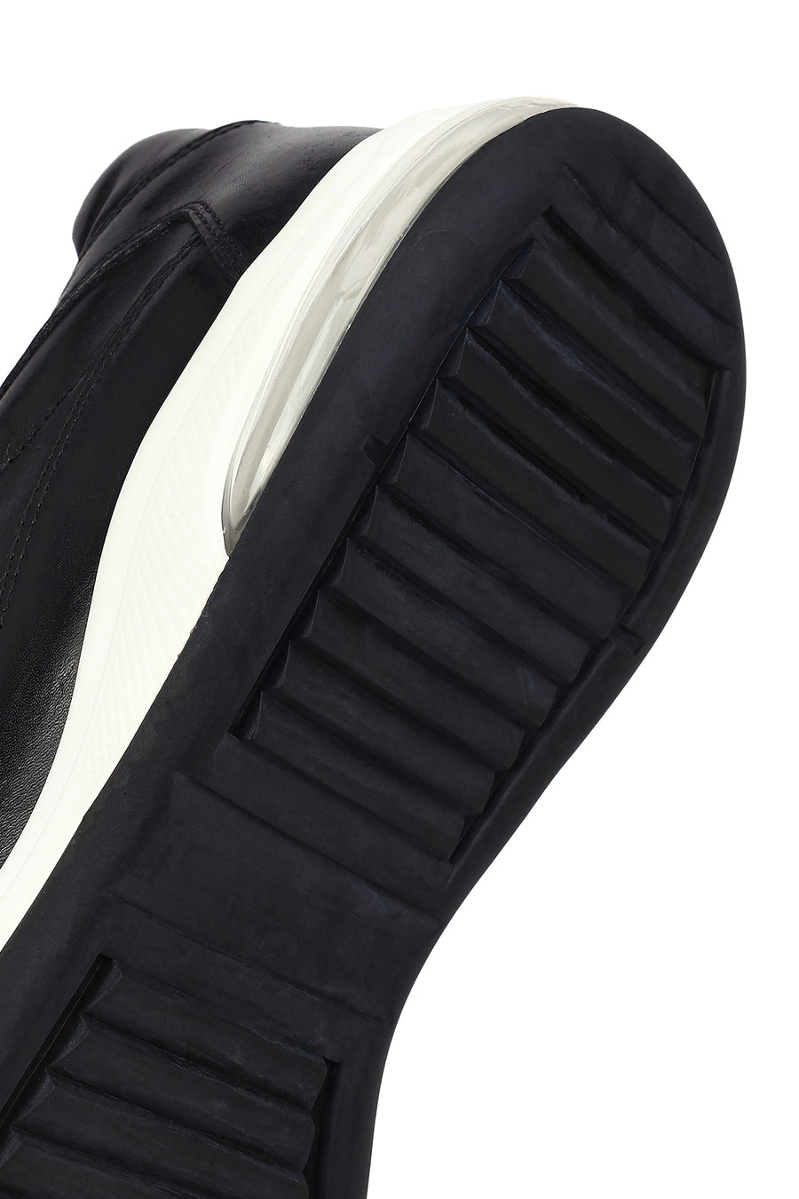 Erkek Siyah Bağcıklı Deri Casual Sneaker