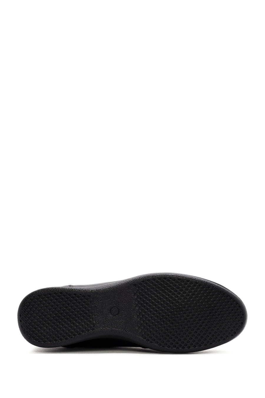 Women's Black Zippered Wedge Heel Leather Comfort Shoes