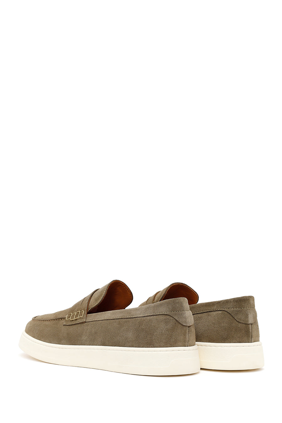 Erkek Haki Süet Deri Casual Loafer