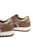 Woman Mink Laced Leather Sneakers | Derimod