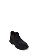 Male Black Lace-Up Chunky-Soled Nubuck Leather Casual Boots | Derimod