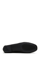 Women's Black Leather Ballerina Ballet Shoes | Derimod