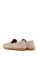 Male Beige Suede Leather Loafer | Derimod