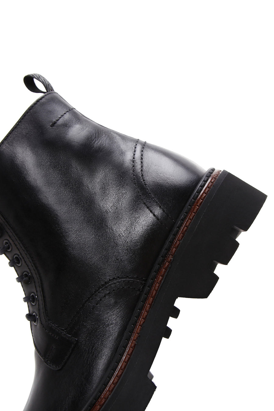 Men's Black Leather Zippered Casual Boots