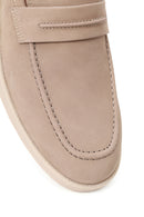 Male Beige Nubuck Leather Loafer | Derimod