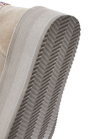 Women's Grey Thick-Soled Fur-Lined Leather Boots | Derimod