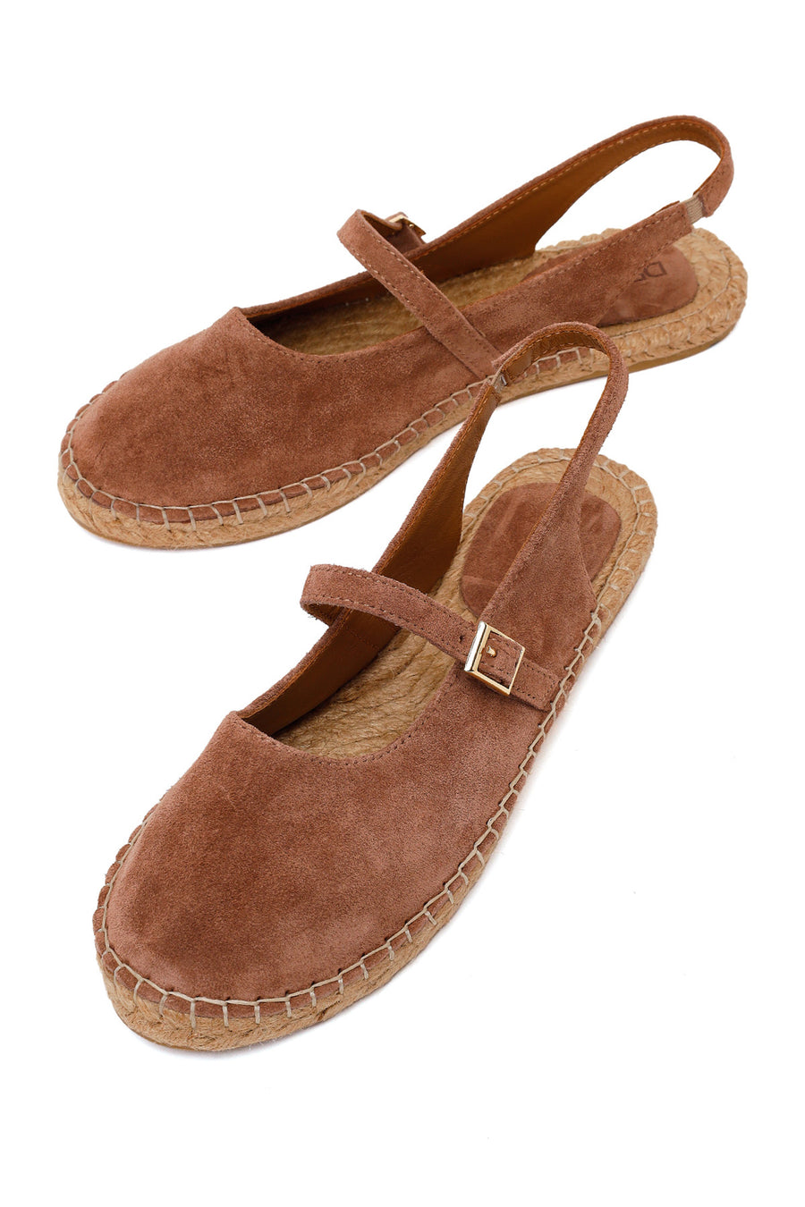 Woman Dark Powder Buckled Suede Espadrilles
