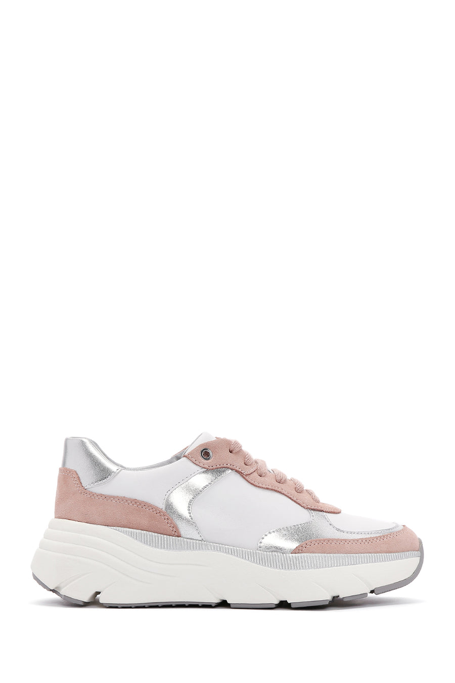 Geox Women's White D Diamanta Thick Soled Sneaker D35UFA08522C1Z8Z | Derimod
