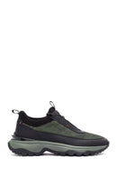 Men's Green Lace-Up Nubuck Leather Sneaker | Derimod