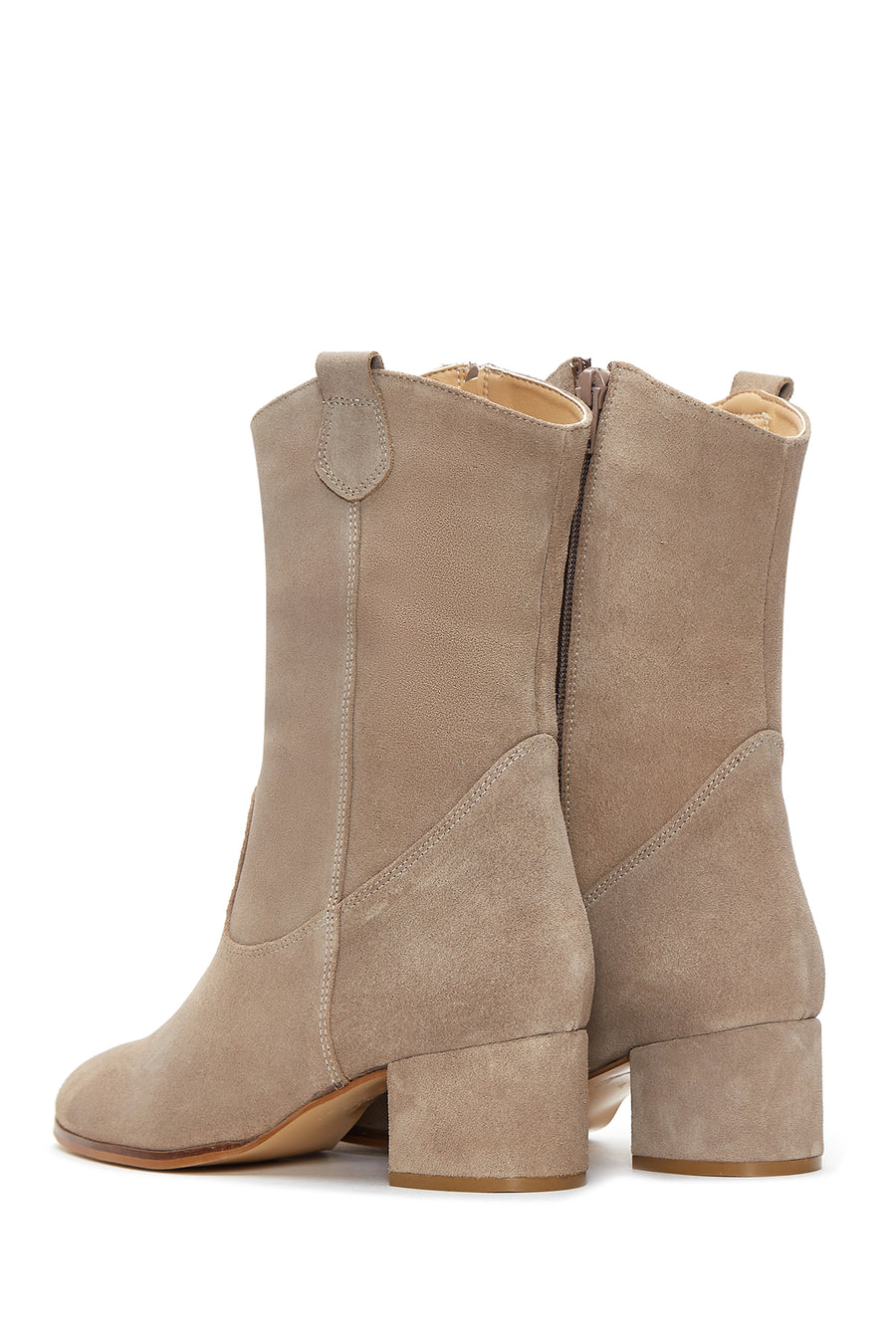Women's Heeled Suede Leather Cowboy Boots