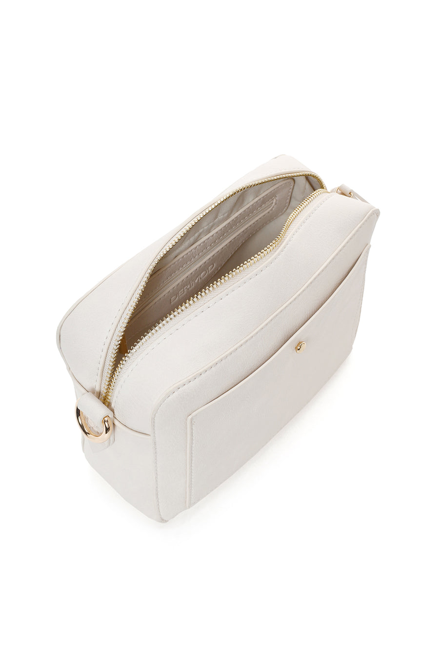 Woman Cream Long-Strap Crossbody Bag