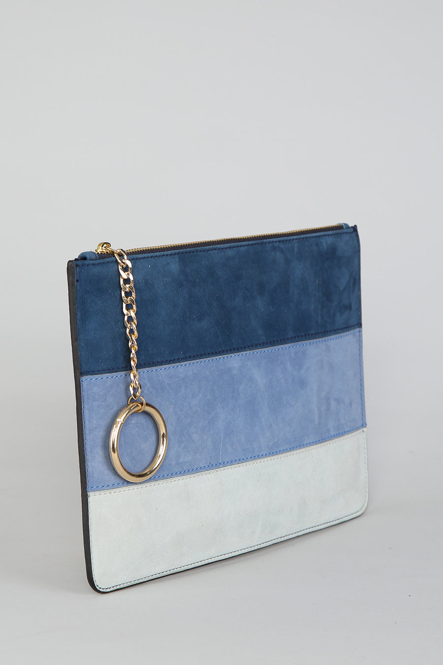 Navy Blue-Grey Suede Women's Leather Portfolio