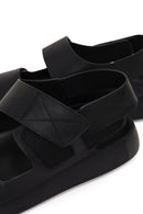 Male Black Strap Leather Sandals | Derimod