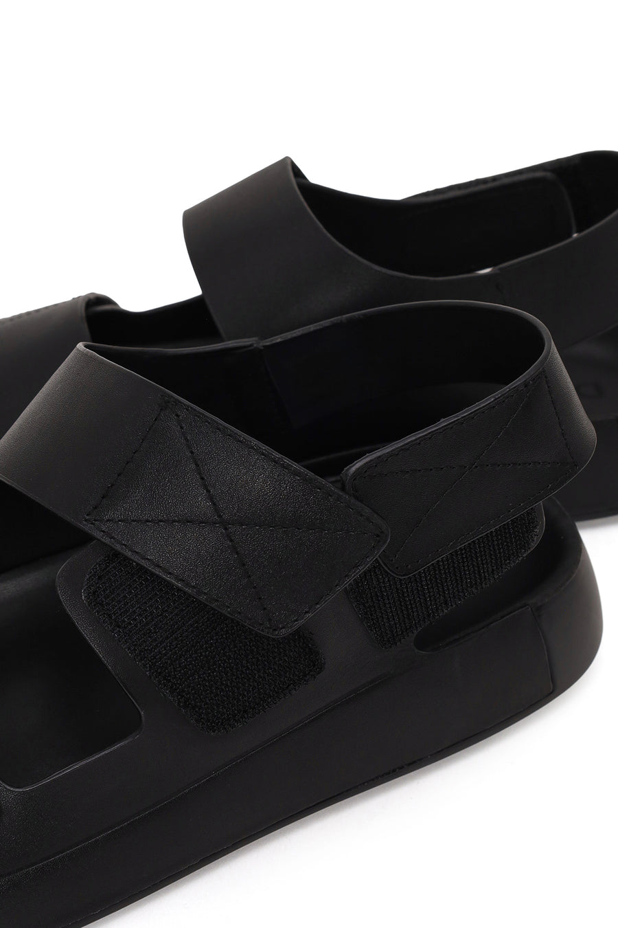 Male Black Strap Leather Sandals