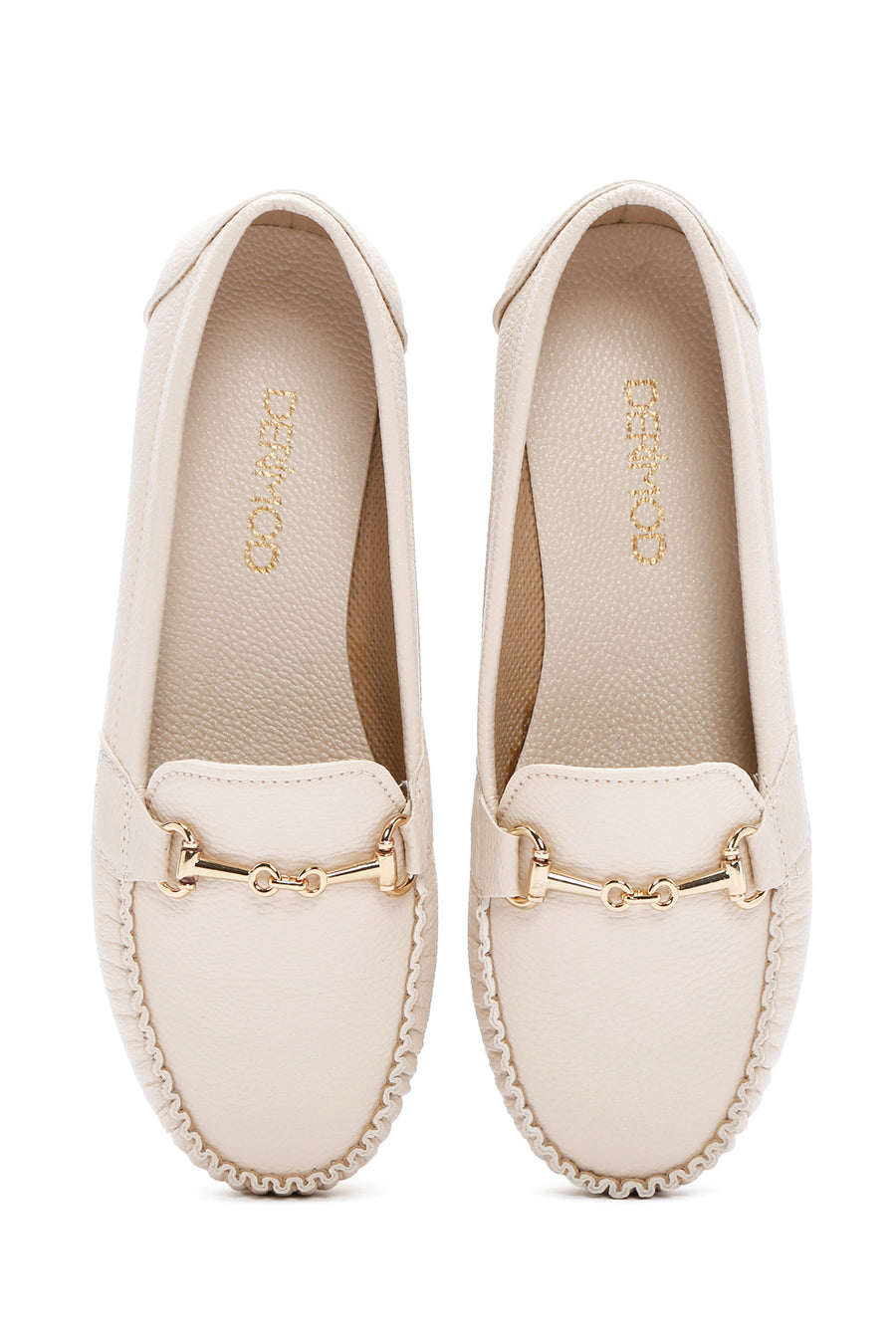 Women's Beige Buckle Detailed Loafer