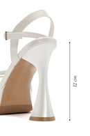 Women's White Patent Leather Platform Heeled Sandals | Derimod