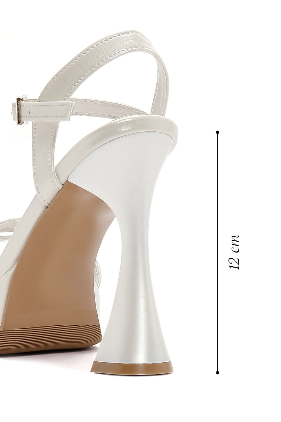 Women's White Patent Leather Platform Heeled Sandals