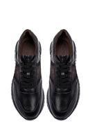Erkek Siyah Bağcıklı Kalın Tabanlı Deri Casual Sneaker | Derimod