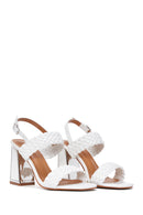 Women's White Thick Heeled Sandals | Derimod